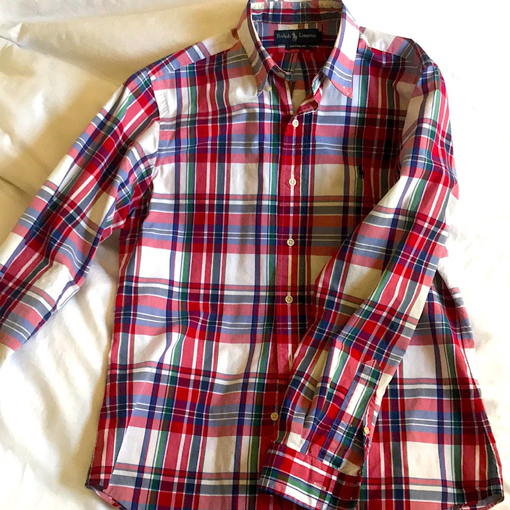 Ralph Lauren C. Fit Button-Down Red Plaid Shirt